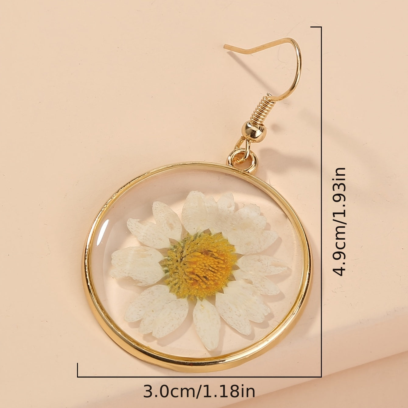 Daisy Flower Resin Drop Earrings