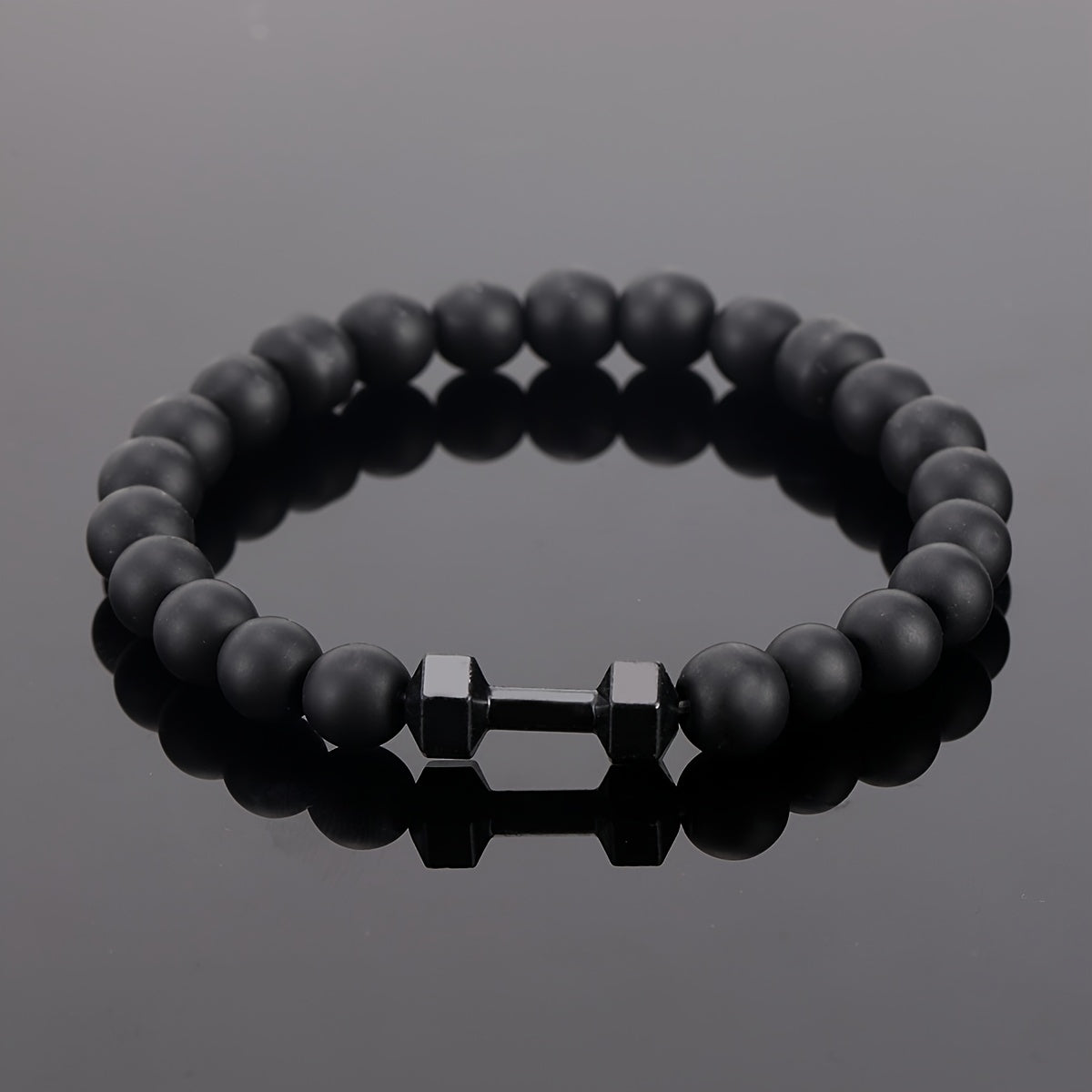 Frosted Bead Dumbbell Bracelet For Men