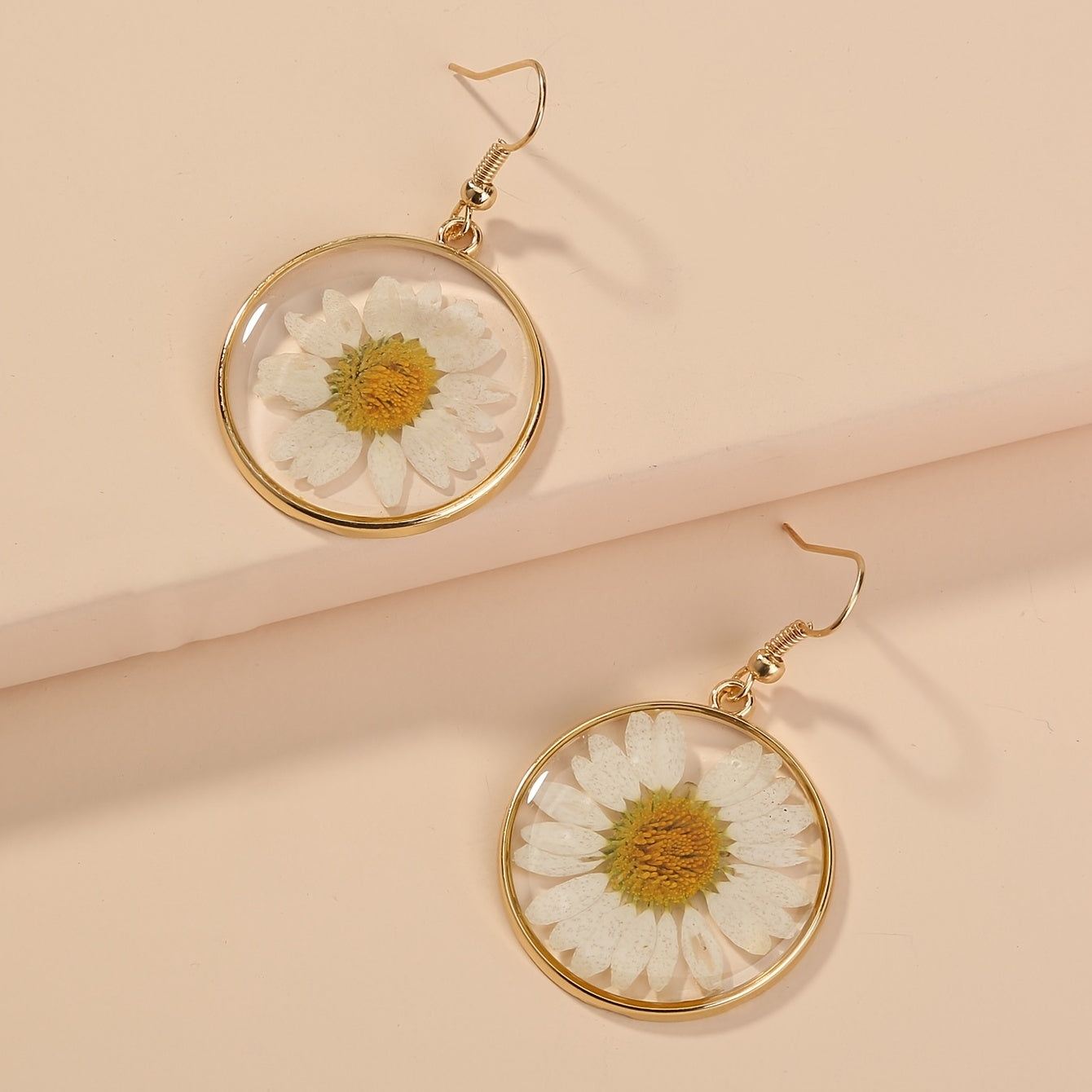 Daisy Flower Resin Drop Earrings