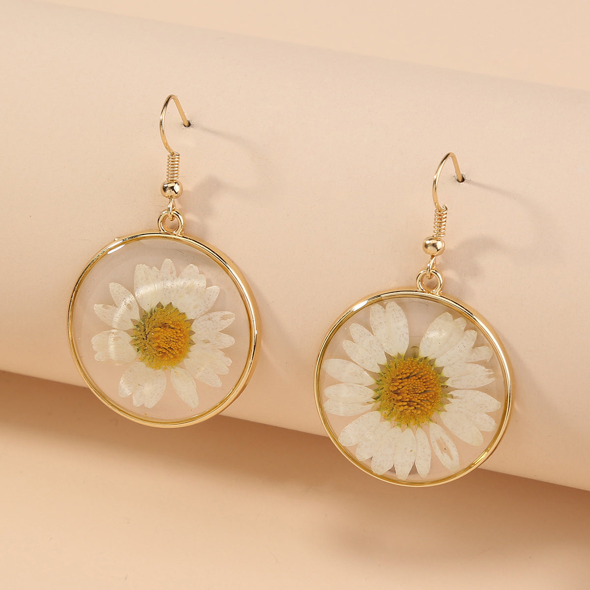 Daisy Flower Resin Drop Earrings