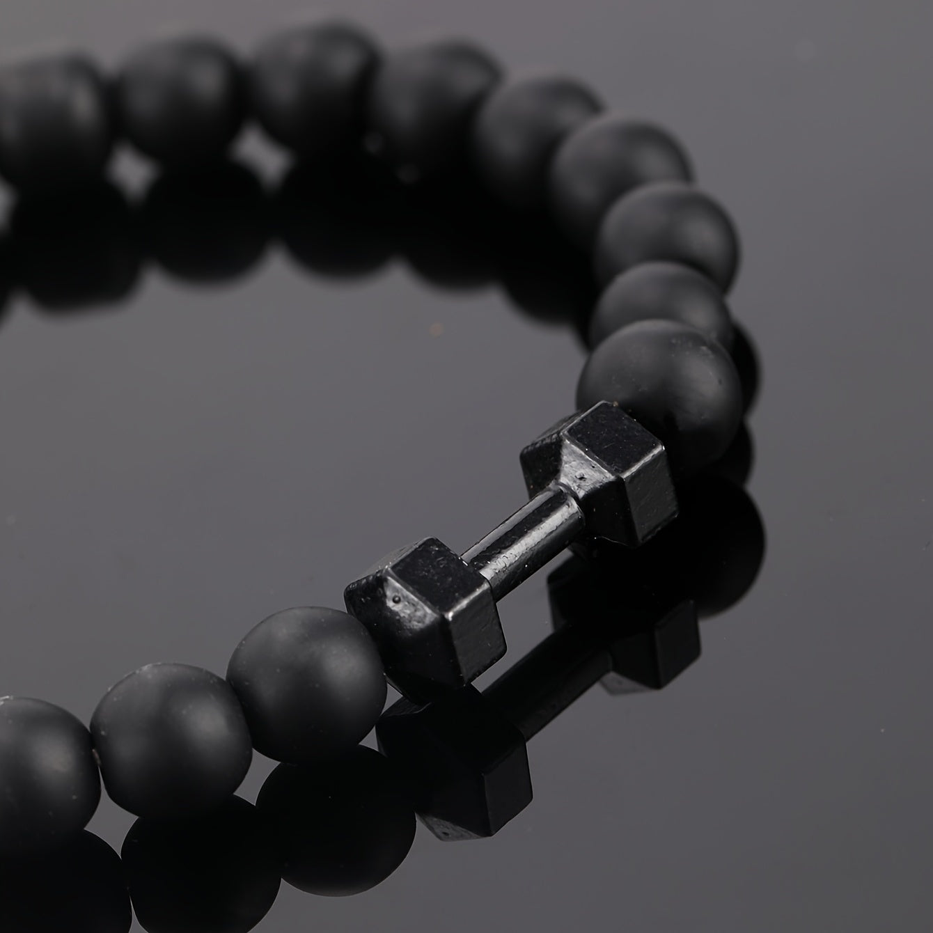Frosted Bead Dumbbell Bracelet For Men