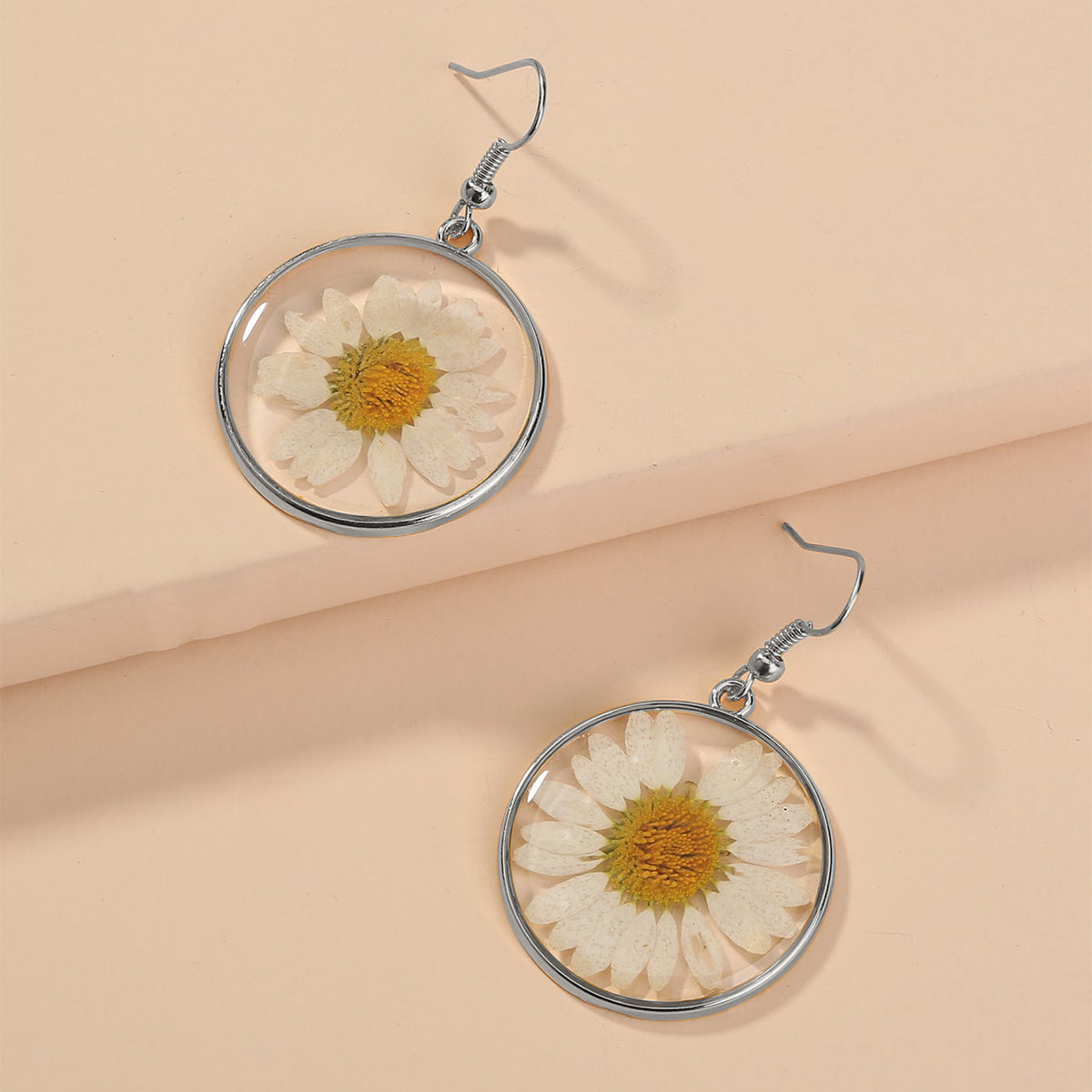 Daisy Flower Resin Drop Earrings