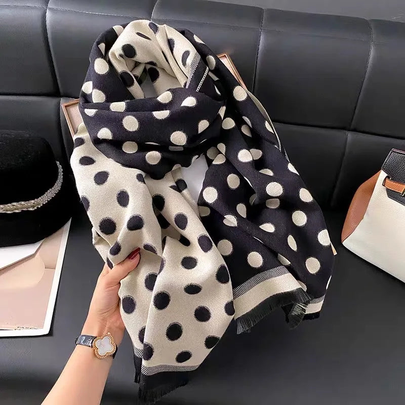 Luxury design of winter women's scarves, double-sided imitation cashmere scarves,