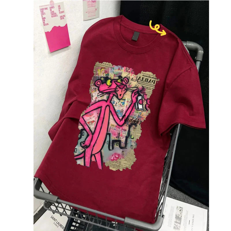 Funny Pink Leopard T Shirt