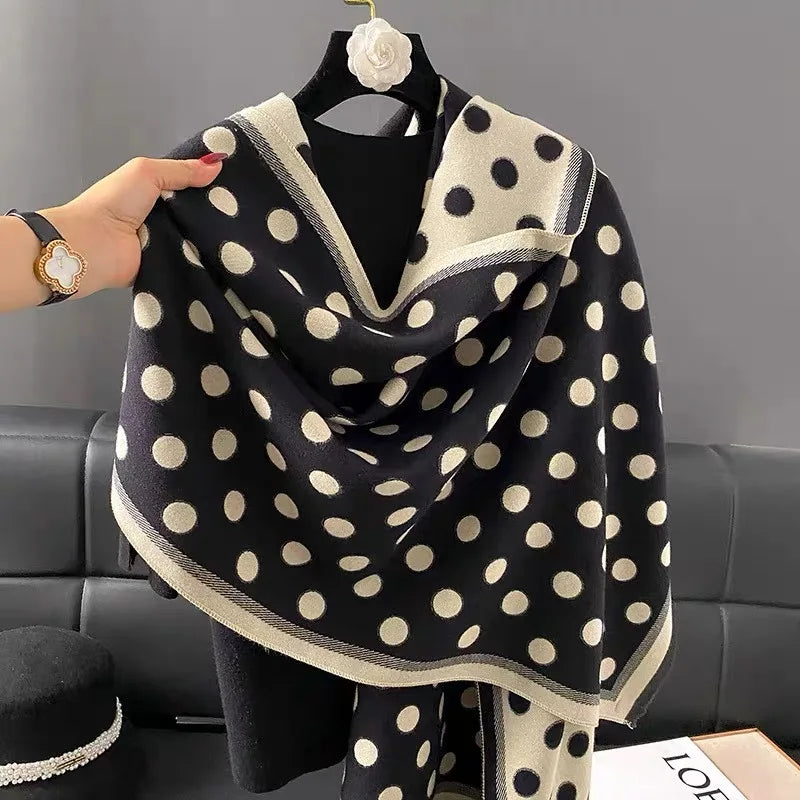 Luxury design of winter women's scarves, double-sided imitation cashmere scarves,