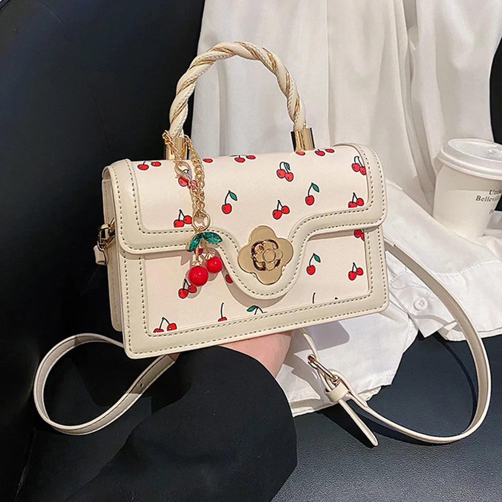 Women Cherry Square Chain Bag