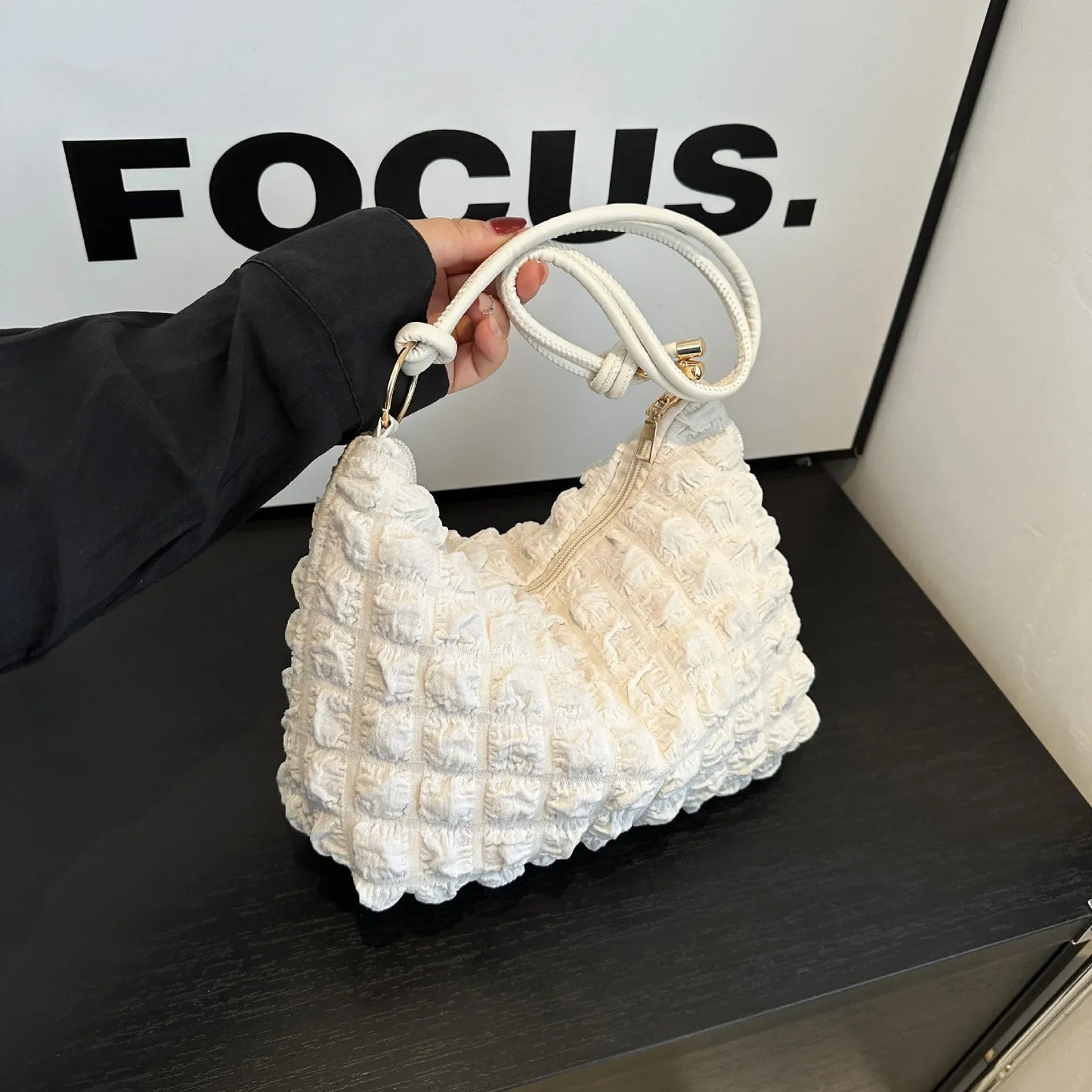 Canvas Wrinkle Bag for Women Shoulder Bags