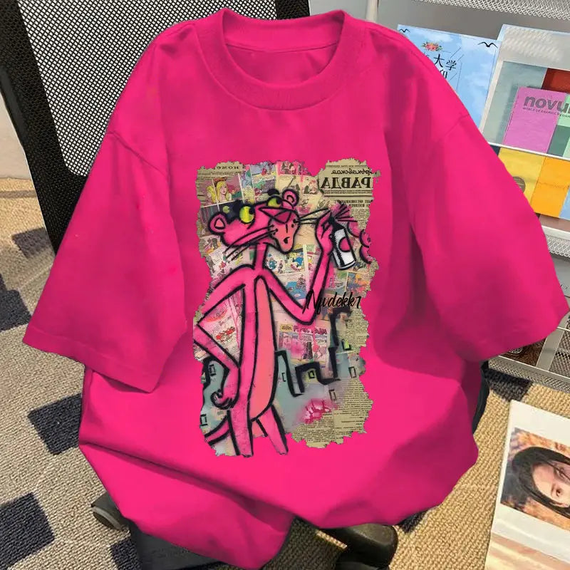 Funny Pink Leopard T Shirt