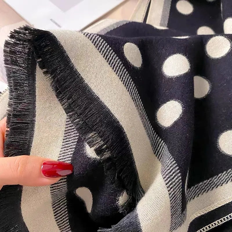 Luxury design of winter women's scarves, double-sided imitation cashmere scarves,