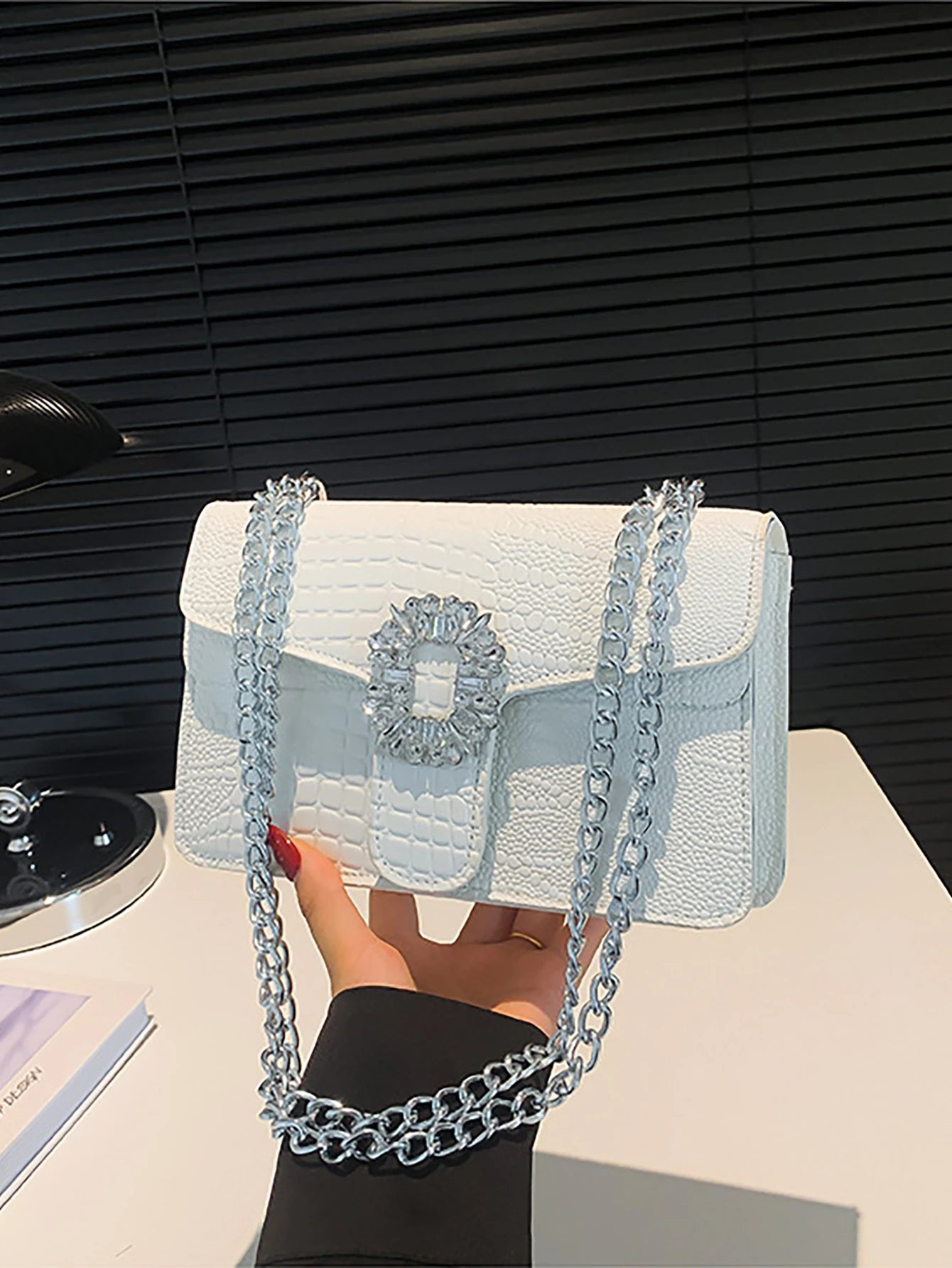 Crocodile Embossed Shoulder Bags