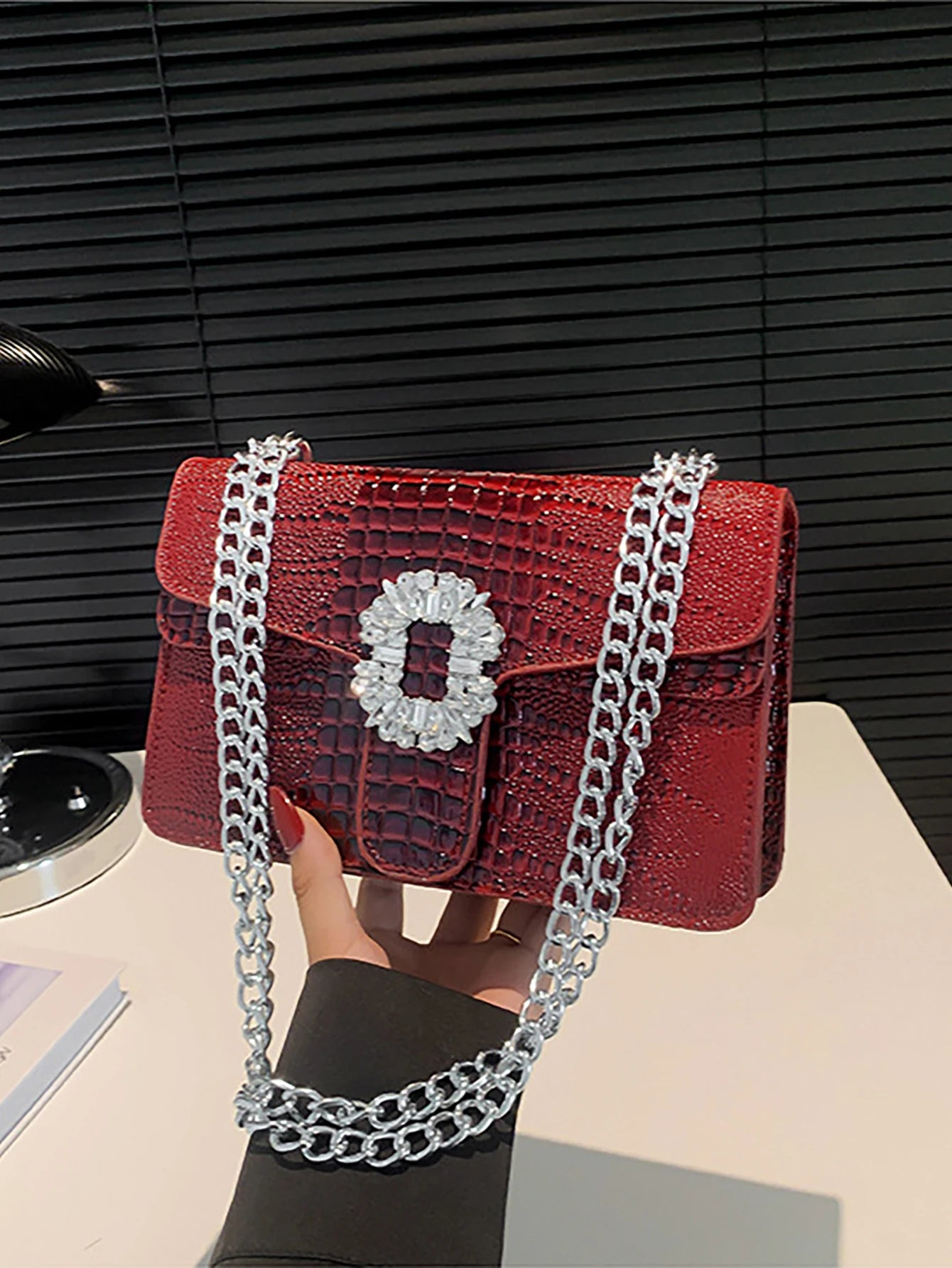 Crocodile Embossed Shoulder Bags