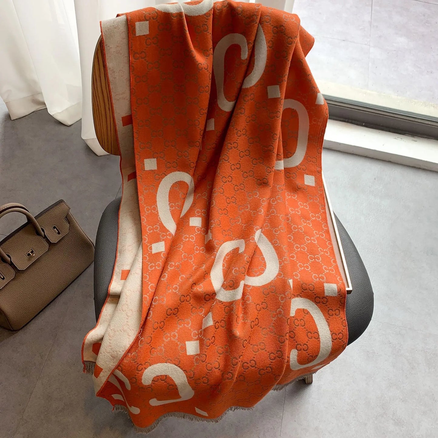 Luxury design of winter women's scarves, double-sided imitation cashmere scarves,