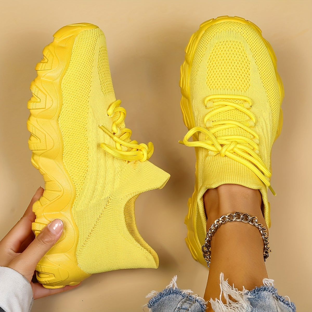 Women's Leisure Knit Sneakers,