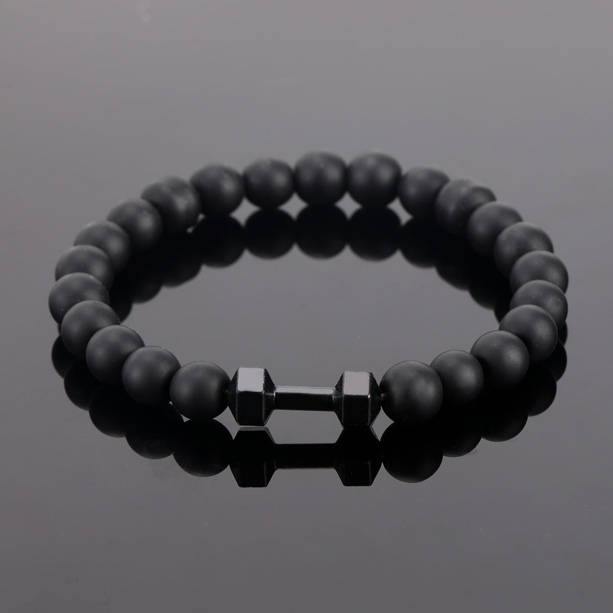 Frosted Bead Dumbbell Bracelet For Men