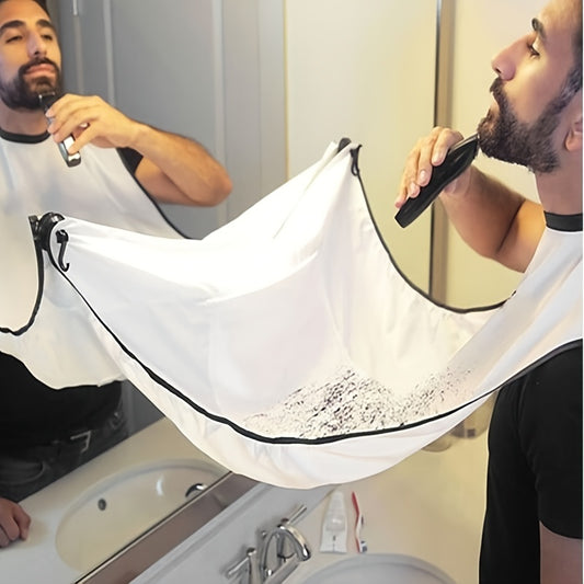 Beard Grooming Apron - Built-in Tray for Easy Hair Disposal,