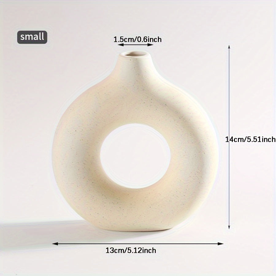 1pc, White Ceramic Vase White Vases For Decor