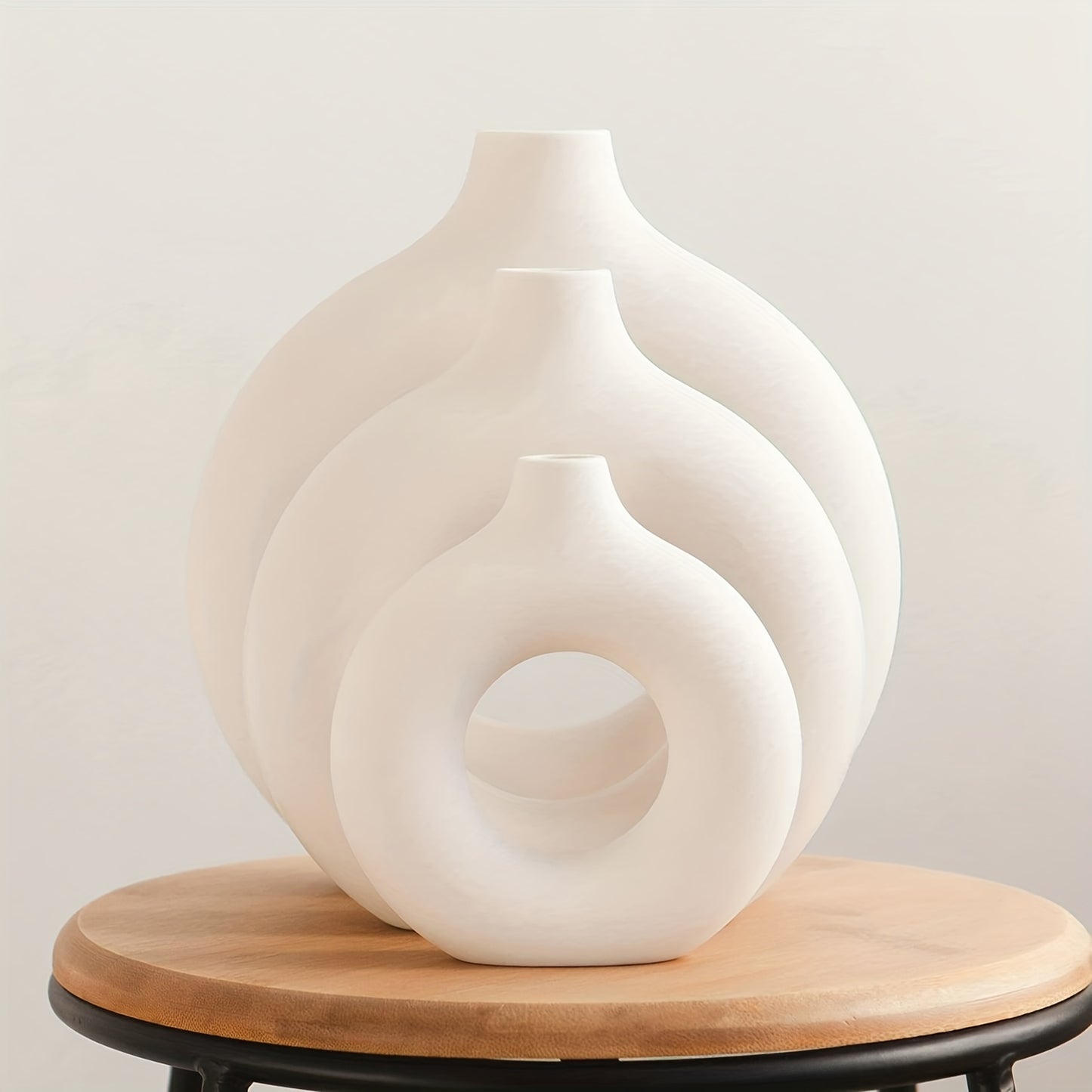 1pc, White Ceramic Vase White Vases For Decor