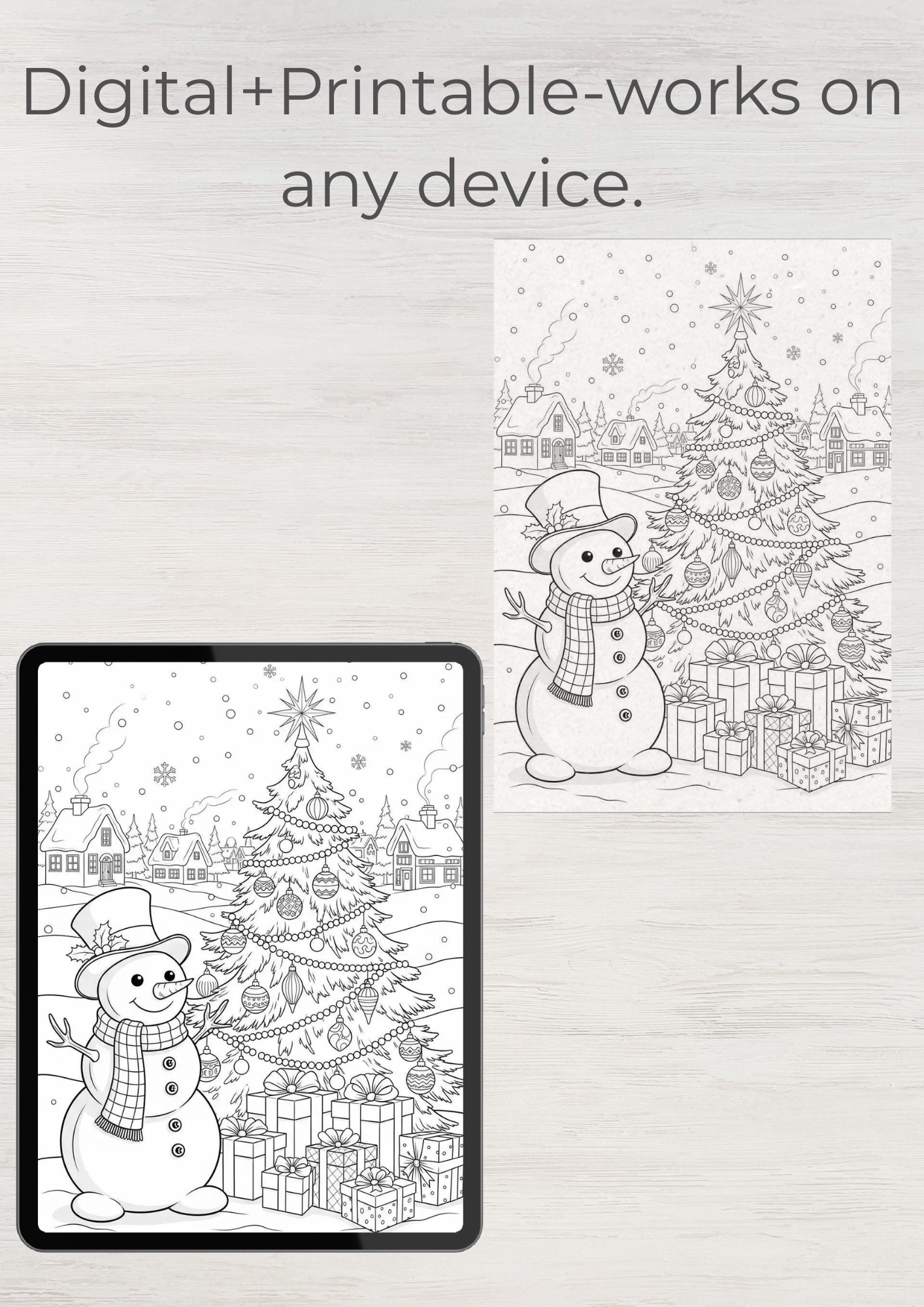 Detailed Christmas Coloring Book – 16 Intricate Holiday Designs (Digital Download)