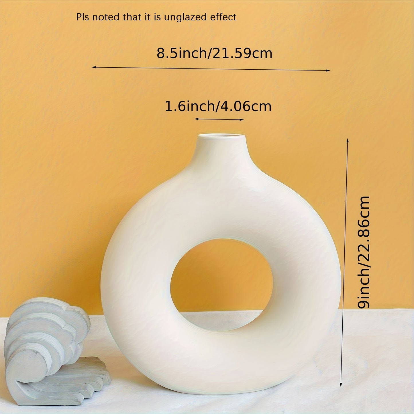 1pc, White Ceramic Vase White Vases For Decor