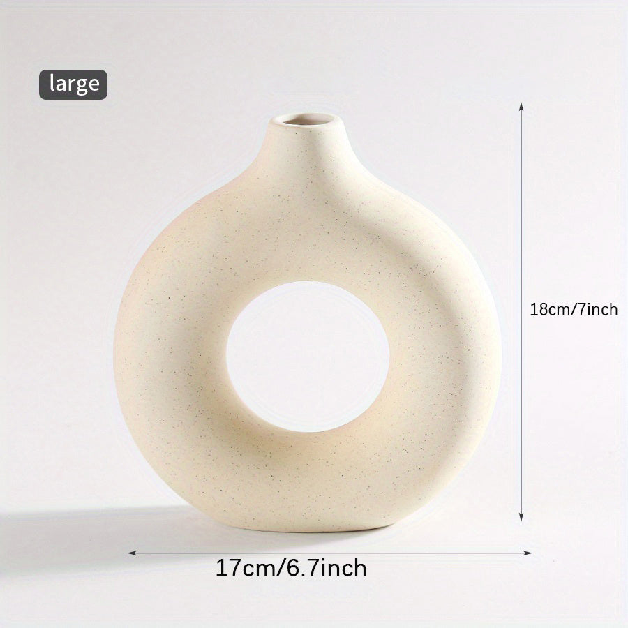 1pc, White Ceramic Vase White Vases For Decor