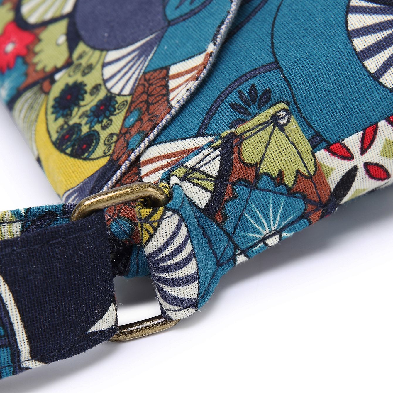 Women's Vintage Floral Canvas Crossbody - Foldable,