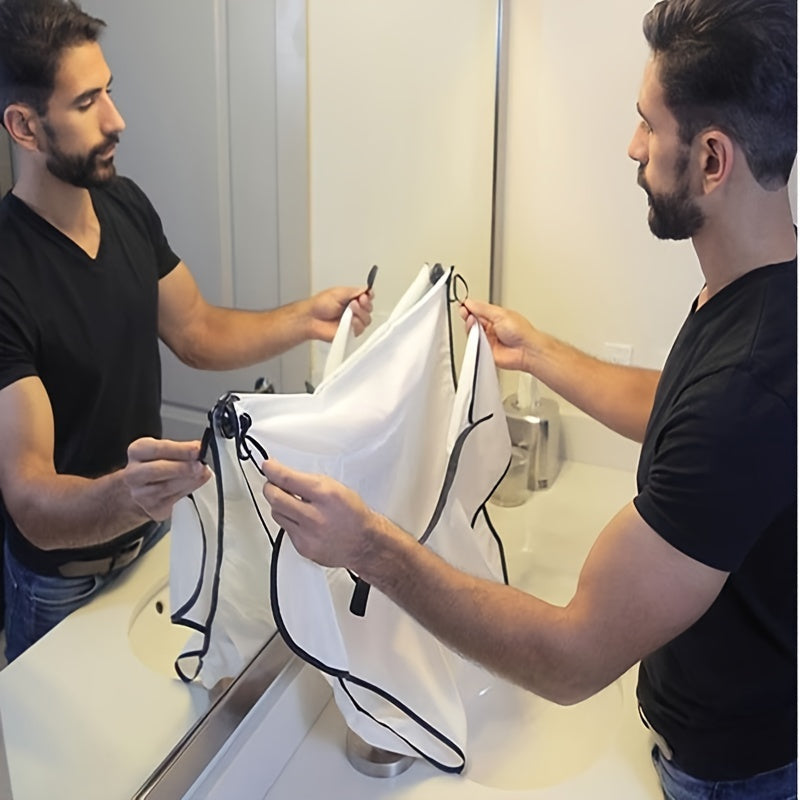 Beard Grooming Apron - Built-in Tray for Easy Hair Disposal,