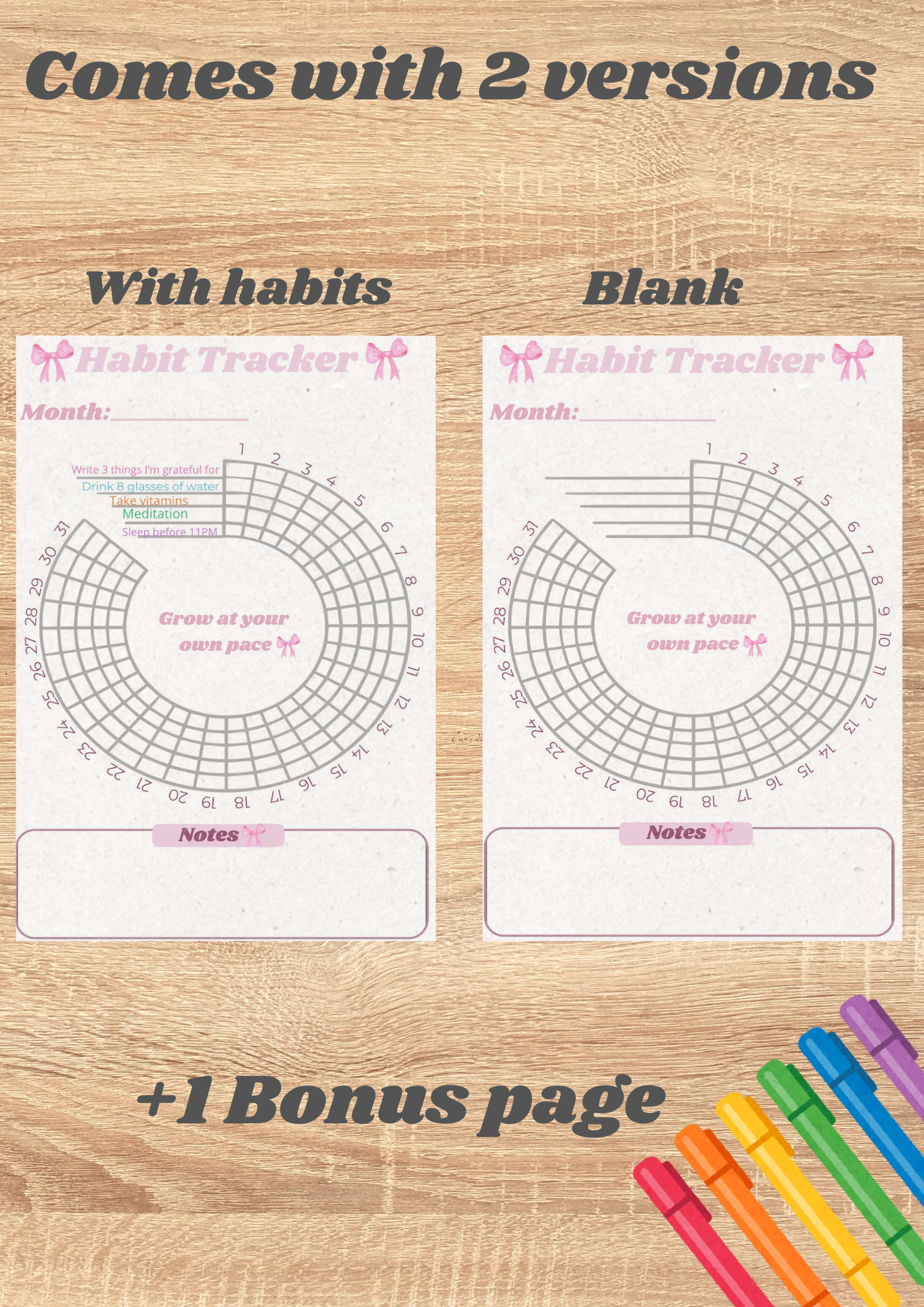 Daily Habit Tracker – 30 Day Printable & Digital Planner