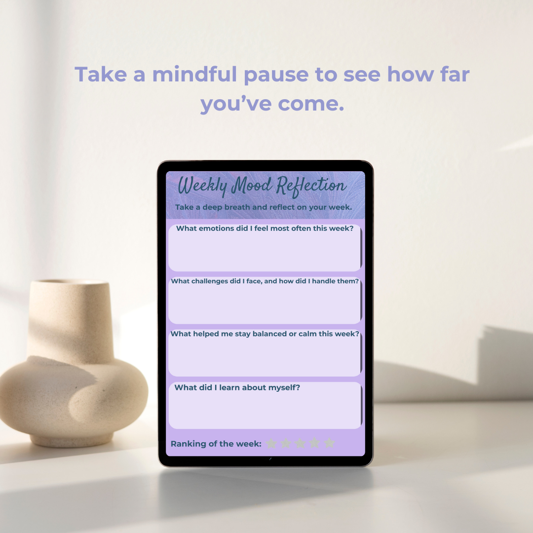 Guided Mood Reflection Journal | 30+ Pages Daily, Weekly & Monthly Prompts (Printable + Digital)