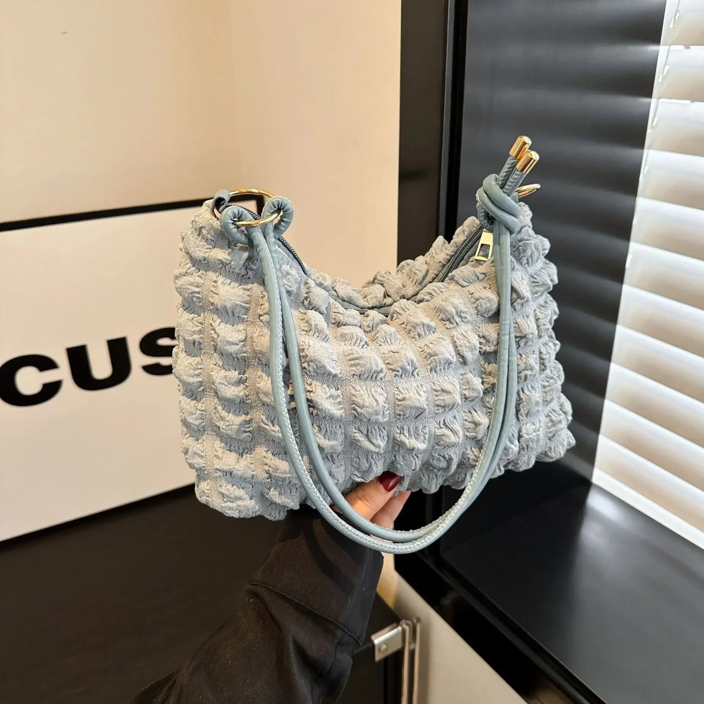 Canvas Wrinkle Bag for Women Shoulder Bags