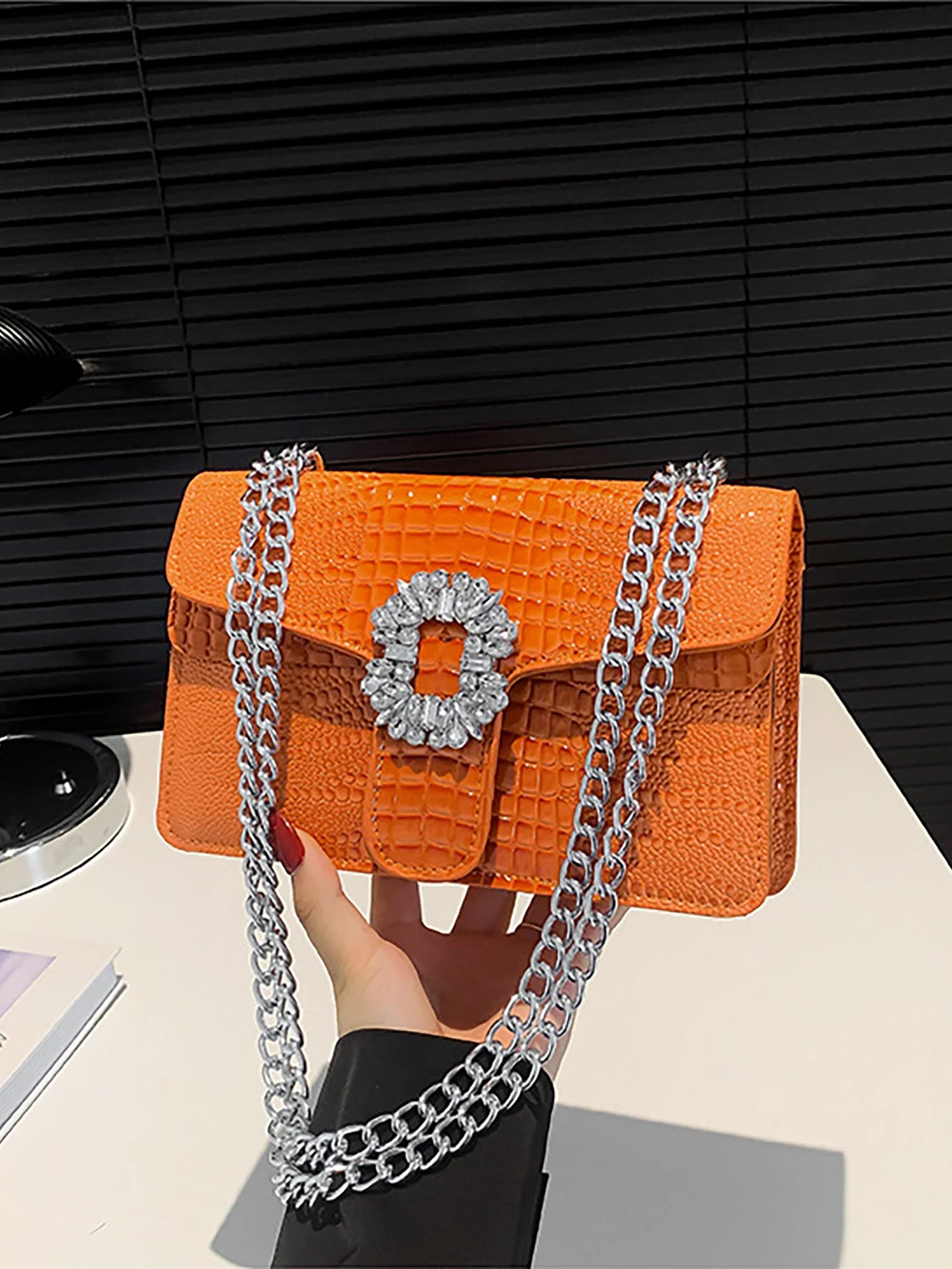 Crocodile Embossed Shoulder Bags