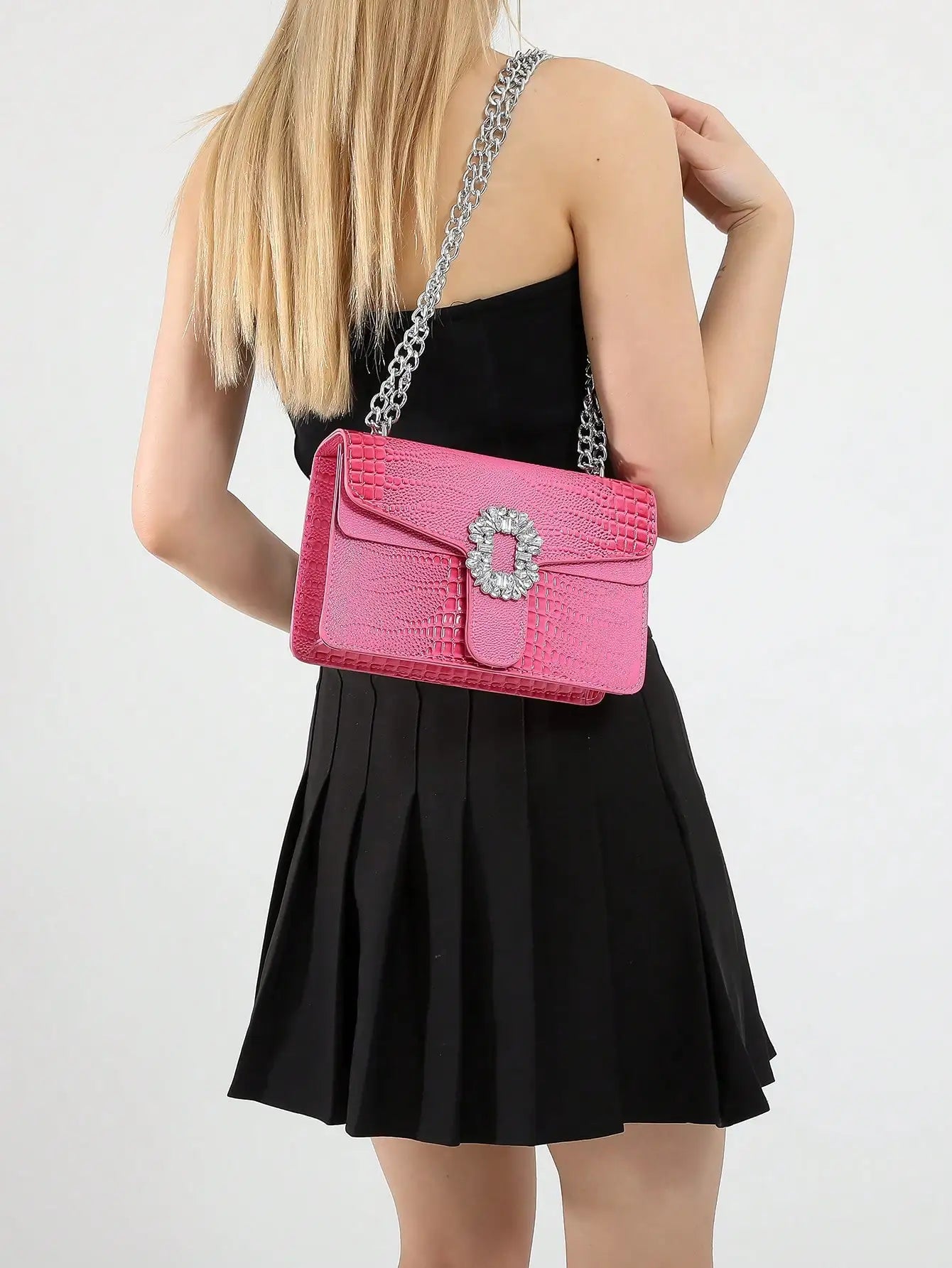 Crocodile Embossed Shoulder Bags