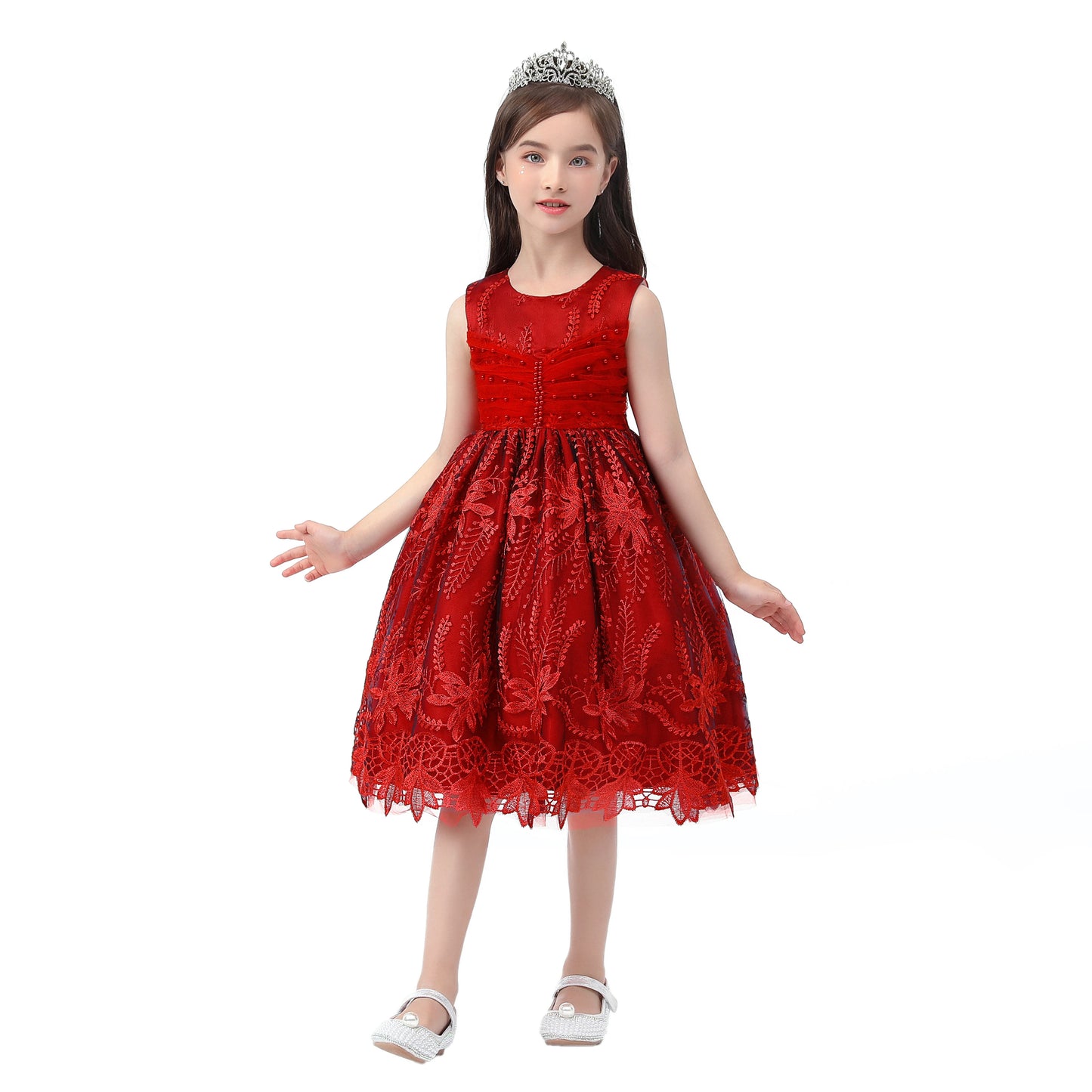Girls' Gauze Pompadour Dress