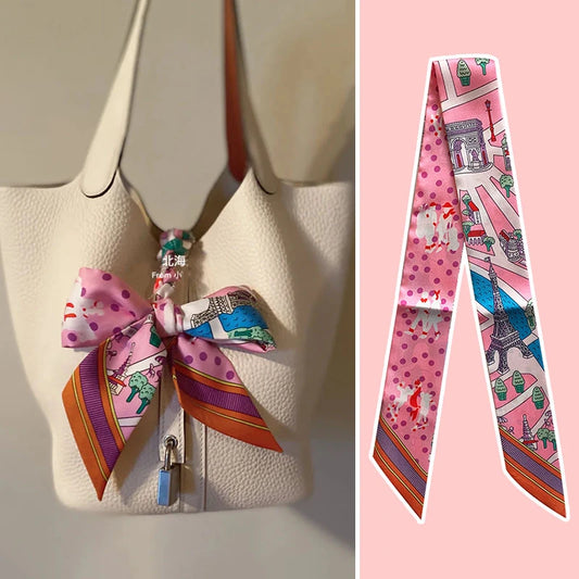 Small Silk Scarves, Silk Tied Bags, Scarves, Handles, Scarves,