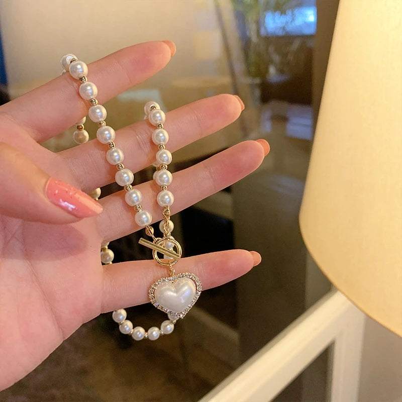 Korean Elegant Pearl Beads Necklace