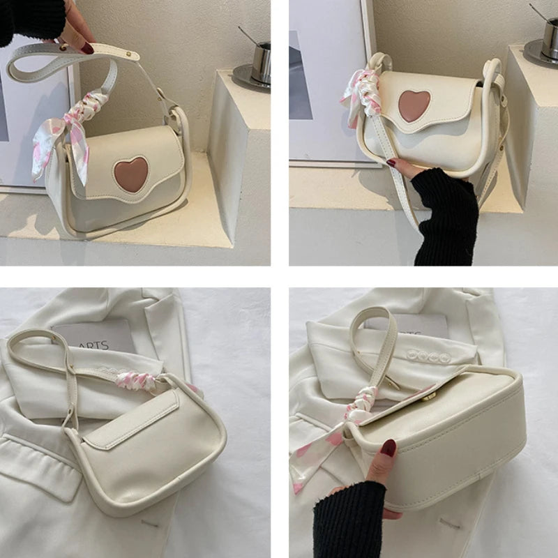 Cute Love Heart Women's Small Square Shoulder Bags