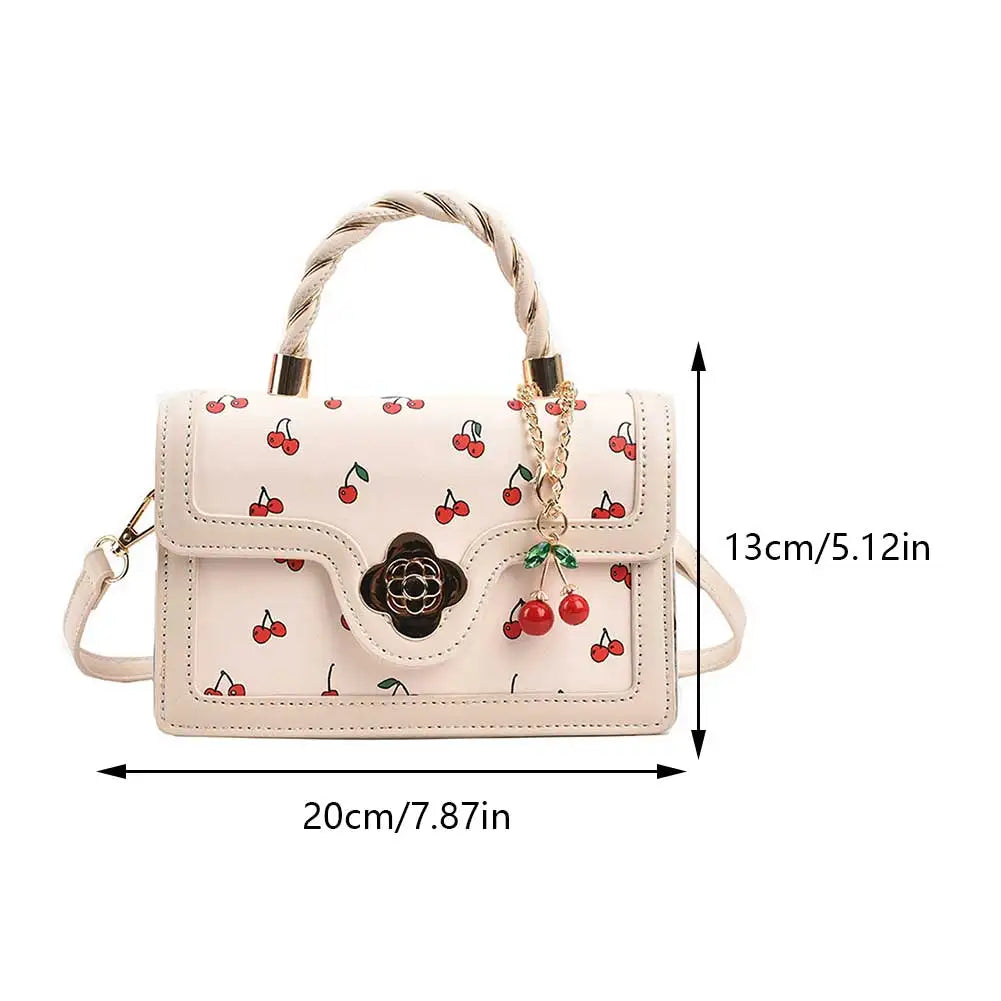 Women Cherry Square Chain Bag