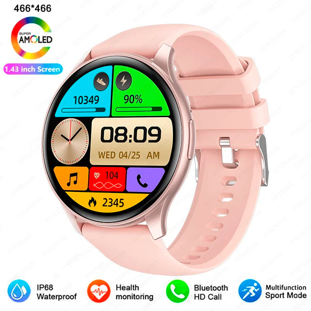 2025 New For Xiaomi Huawei 1.43 inches Bluetooth Call Smartwatch Women Men