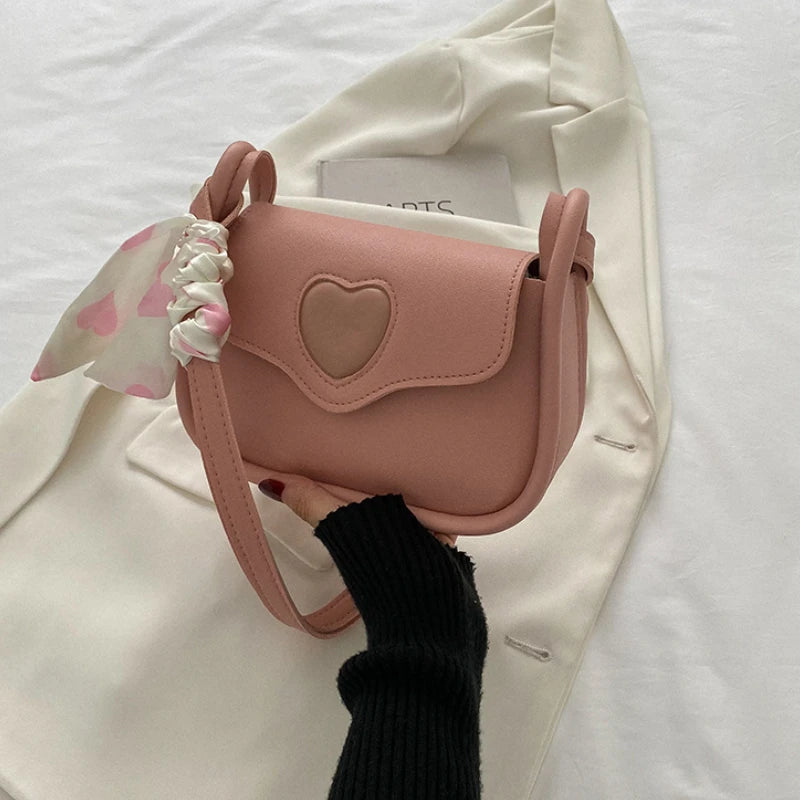 Cute Love Heart Women's Small Square Shoulder Bags