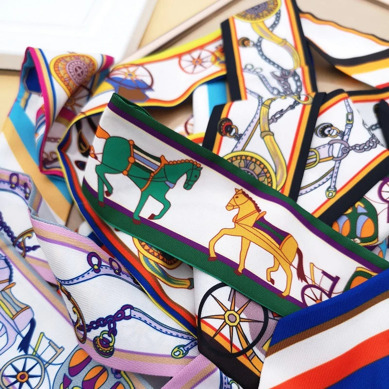 Horse Pattern Printed Scarves, Bag Scarves, Jewelry Women's Scarves Rome