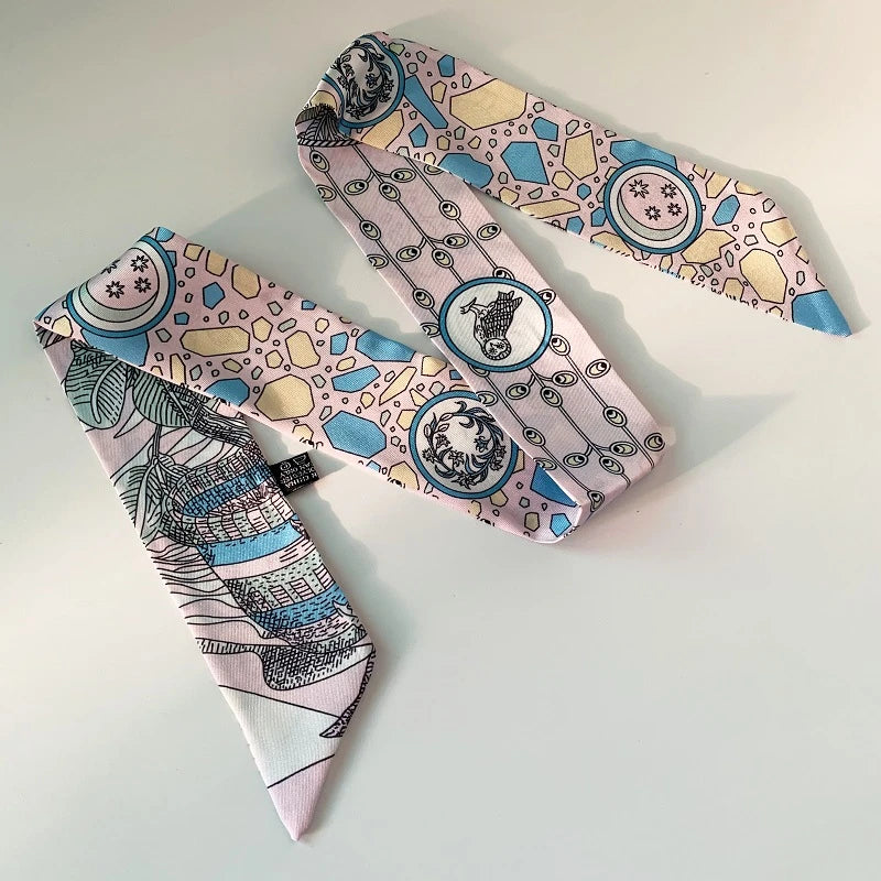 Small Silk Scarves, Silk Tied Bags, Scarves, Handles, Scarves,