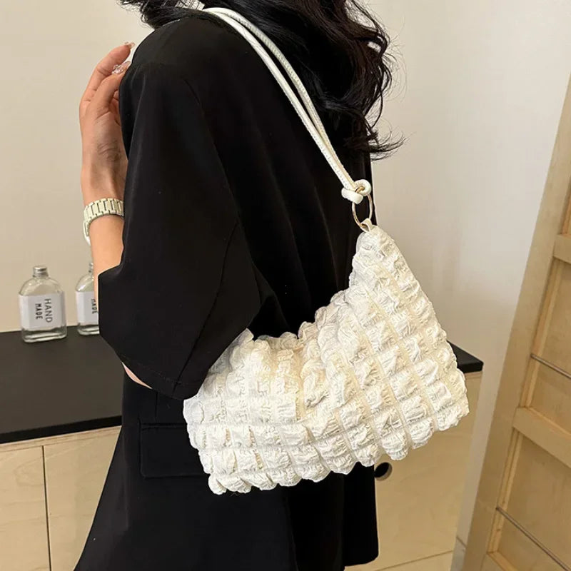 Canvas Wrinkle Bag for Women Shoulder Bags
