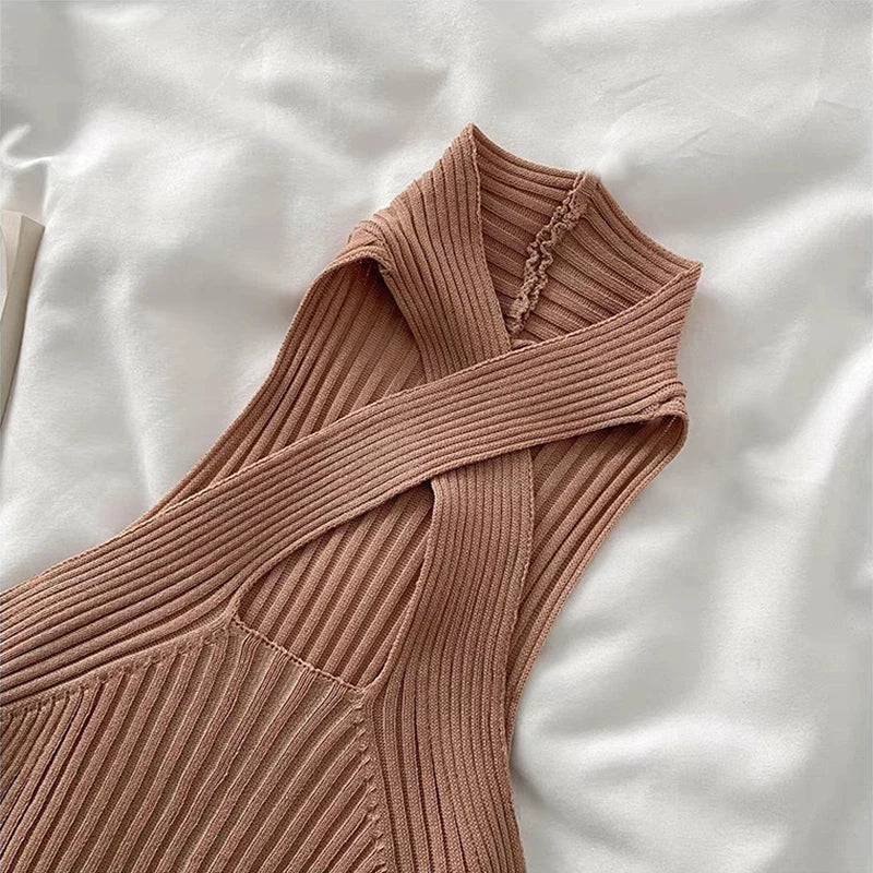 Cross Neck Crop Tops Sexy