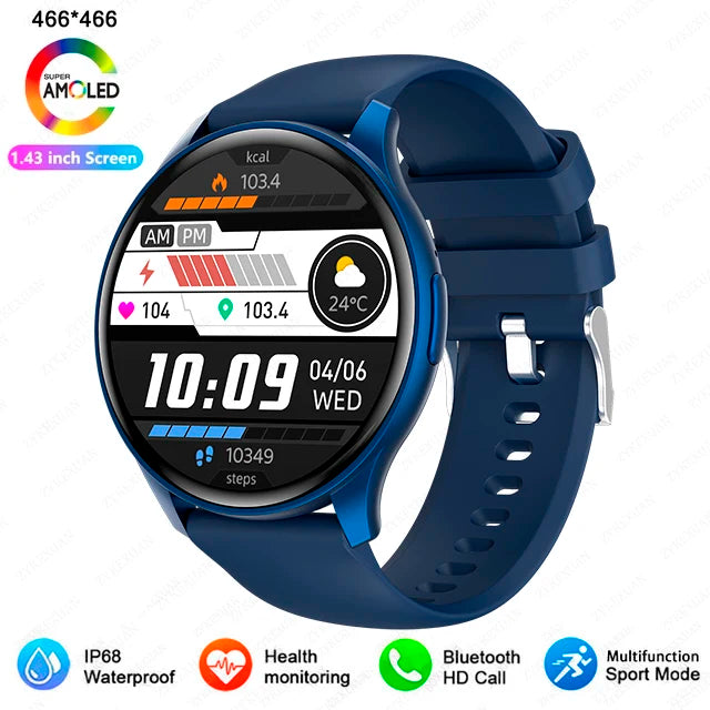 2025 New For Xiaomi Huawei 1.43 inches Bluetooth Call Smartwatch Women Men
