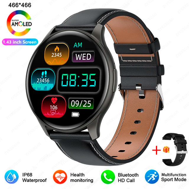2025 New For Xiaomi Huawei 1.43 inches Bluetooth Call Smartwatch Women Men