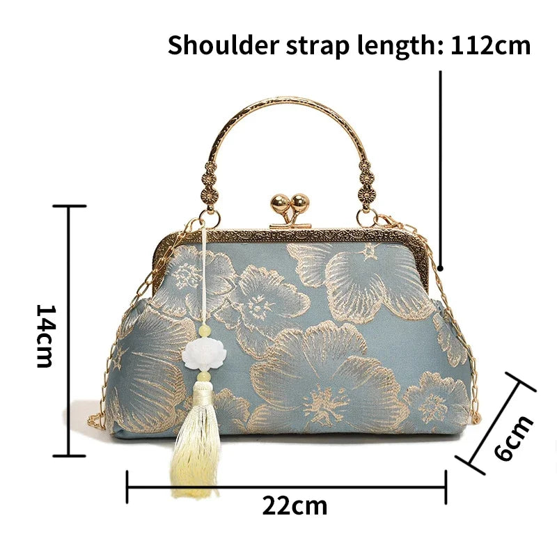 Chinese Style Embroidered Shoulder Bag Elegant Handbag
