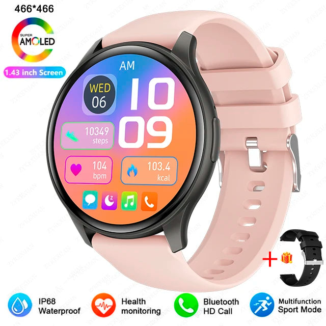 2025 New For Xiaomi Huawei 1.43 inches Bluetooth Call Smartwatch Women Men