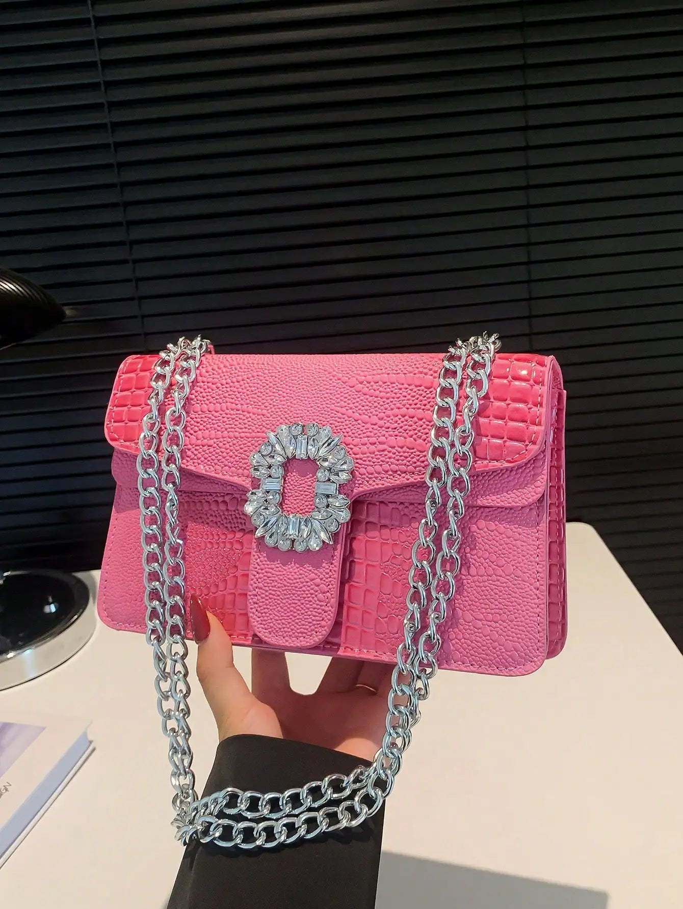 Crocodile Embossed Shoulder Bags