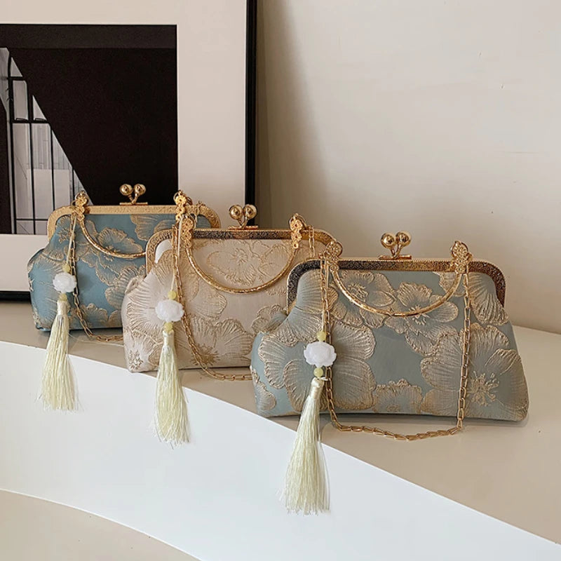 Chinese Style Embroidered Shoulder Bag Elegant Handbag