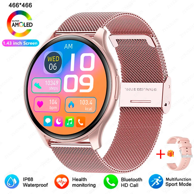 2025 New For Xiaomi Huawei 1.43 inches Bluetooth Call Smartwatch Women Men