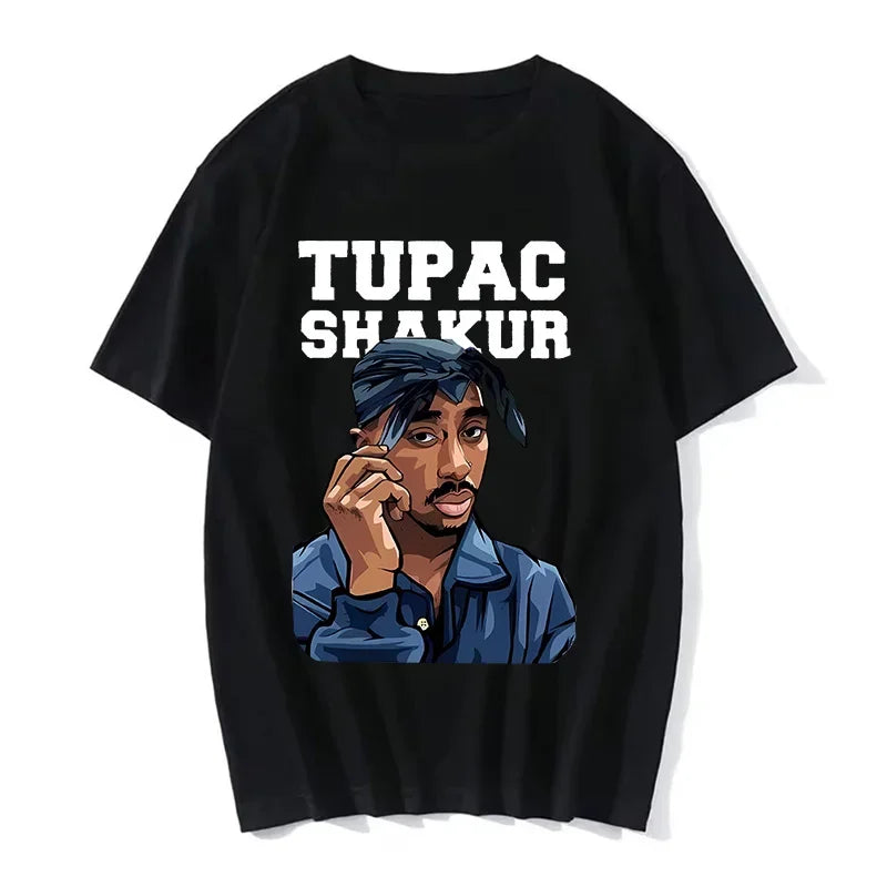Summer Fashion Cotton T-shirt Rapper Tupac